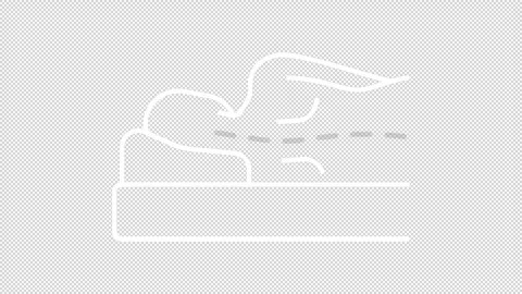 Incorrect sleeping position white line animation Stock Footage 313977564