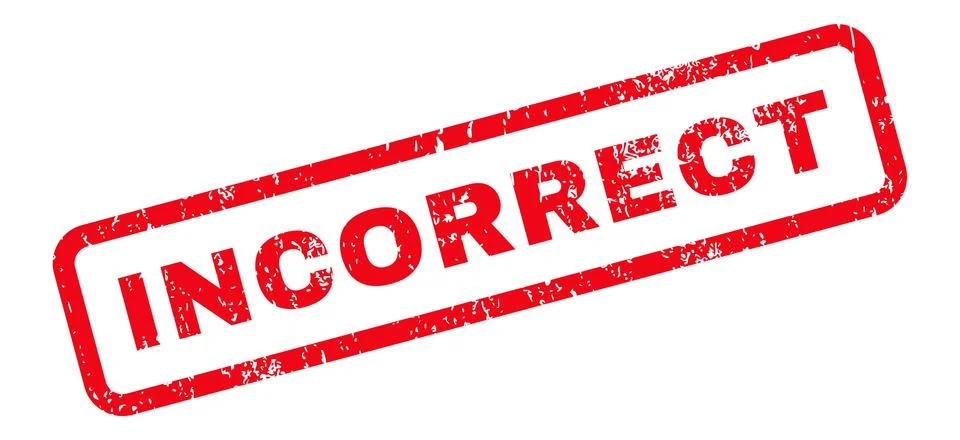 Incorrect Text Rubber Stamp Stock Illustration