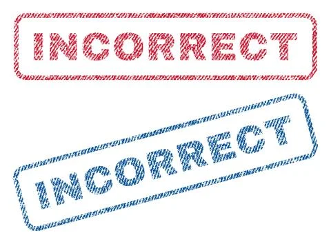 Incorrect Text Textile Seal Stamp Watermarks Stock Illustration