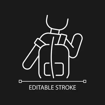Incorrect use white linear icon for dark theme Stock Illustration