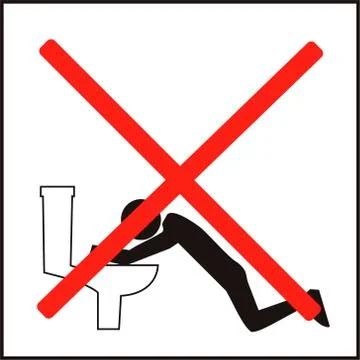 Incorrect ways of using the public toilets Stock Illustration