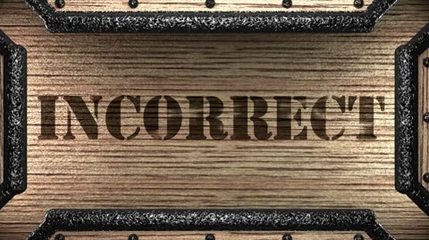 Incorrect on wooden stamp Stock Footage 8655716