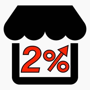 Increase 2% store sales Stock Illustration