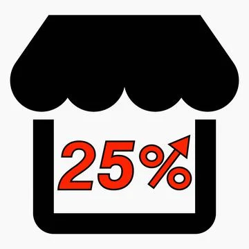 Increase 25% store sales Stock Illustration