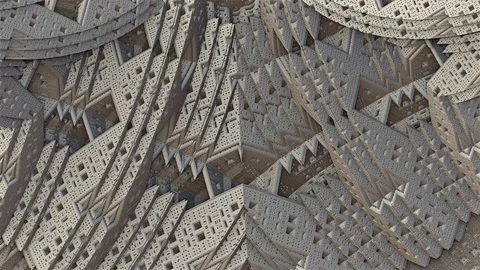 Increase 3D abstract grey fractal composition Stock Footage 115570024