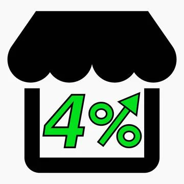 Increase 4% store sales. Stock Illustration