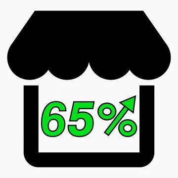 Increase 65% store sales. Stock Illustration