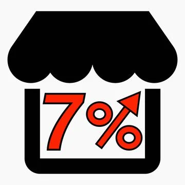 Increase 7% store sales Stock Illustration