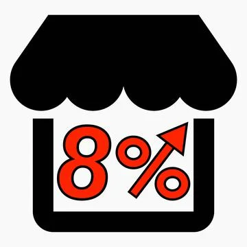 Increase 8% store sales Stock Illustration