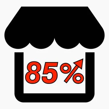Increase 85% store sales Stock Illustration