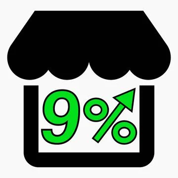 Increase 9% store sales. Stock Illustration