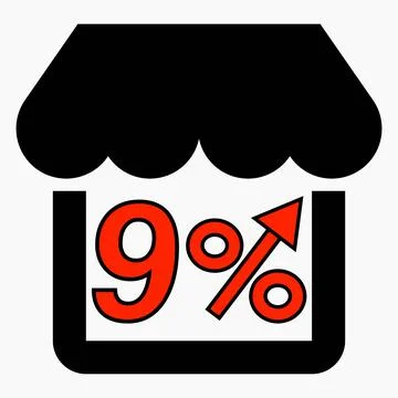 Increase 9% store sales Stock Illustration