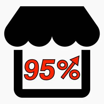 Increase 95% store sales Ilustración de archivo