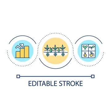 Increase amount of various plants loop concept icon 스톡 일러스트