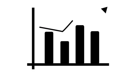 Increase and decrease line animation on financial business chart. Economic .. 库存影片 309017219