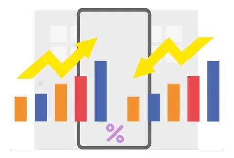 Increase and Decrease in Rate Concept Illustration Illustrazione stock