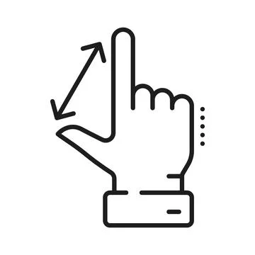 Increase and reduce sign, resize hand gesture icon Stock Illustration