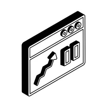 Increase arrow on website isometric line style icon vector design 스톡 일러스트