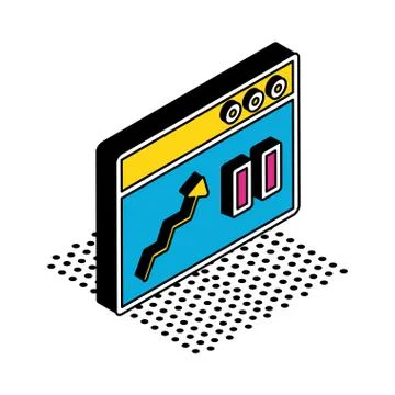 Increase arrow on website isometric style icon vector design Stock Illustration