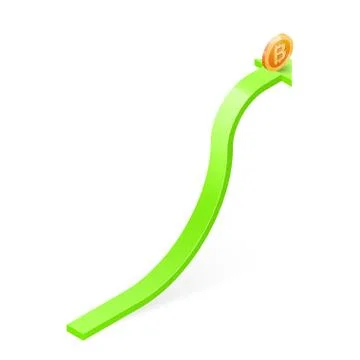 Increase Bitcoin value Business concept. Isometric vector illustration Illustrazione stock