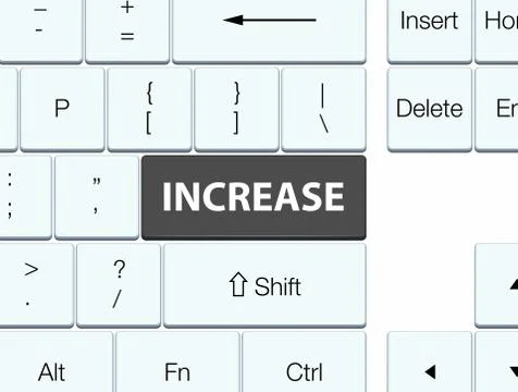 Increase black keyboard button Stock Illustration