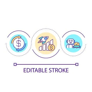 Increase business performance loop concept icon Stock Illustration
