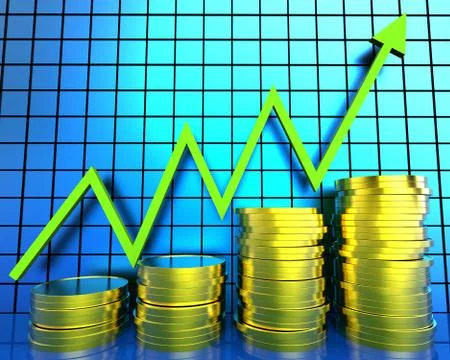 Increase Cash Graph Representing Progress Report And Upward イラスト素材