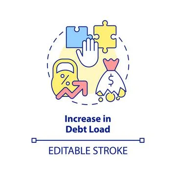 Increase in debt load concept icon Stock Illustration