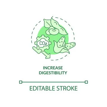 Increase digestibility green concept icon Stock Illustration
