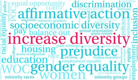 Increase Diversity Word Cloud Stock Illustration