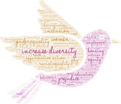 Increase Diversity Word Cloud Stock-Illustration