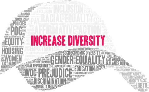 Increase Diversity Word Cloud Stock Illustration