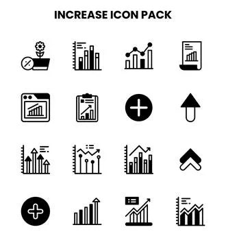 Increase DuoTone Bundle Icons Pack Stock Illustration