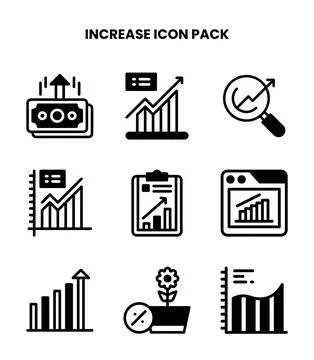 Increase DuoTone Bundle Icons Pack Stock Illustration