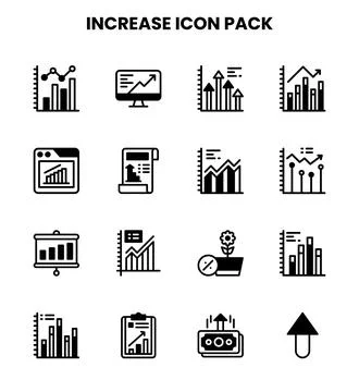 Increase DuoTone Design Icons Pack Stock Illustration