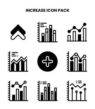 Increase DuoTone Icons Pack Stock Illustration