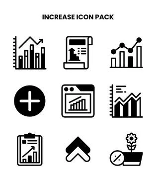 Increase DuoTone Scalable Icons Pack Stock Illustration