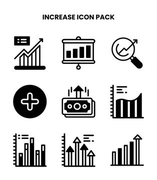 Increase DuoTone UI Icons Pack Stock Illustration