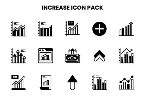 Increase DuoTone UI Icons Pack Stock Illustration