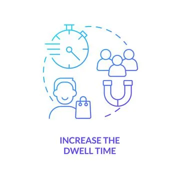 Increase dwell time blue gradient concept icon Stock Illustration