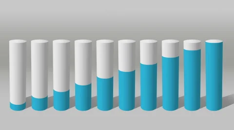 Increase economic graph. 3D Cylinder circle Bar Chart 2 Video stock 59217271