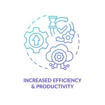 Increase efficiency blue gradient concept icon Stock Illustration