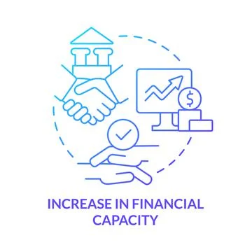 Increase in financial capacity blue gradient concept icon Illustrazione stock