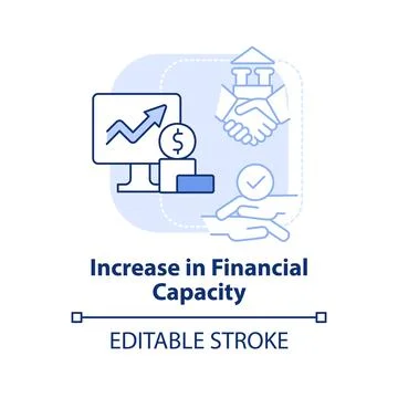 Increase in financial capacity light blue concept icon Illustrazione stock