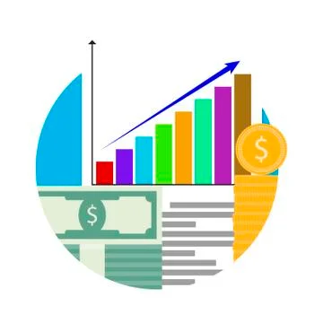 Increase in financial capital Stock Illustration