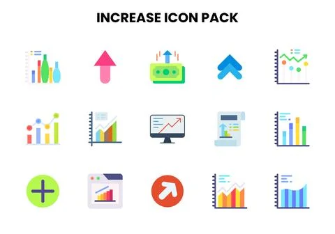 Increase Flat Graphics Icons Pack Illustrazione stock