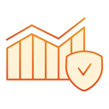 Increase flat icon. Growing graph orange icons in trendy flat style. Growth 스톡 일러스트