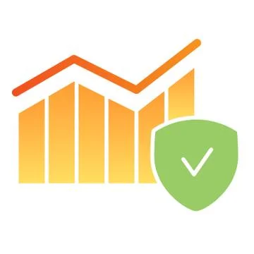 Increase flat icon. Growing graph color icons in trendy flat style. Growth chart 스톡 일러스트