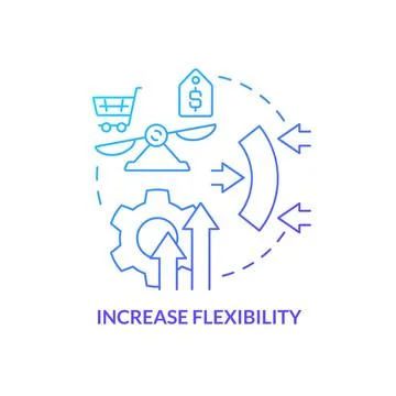 Increase flexibility blue gradient concept icon Stock Illustration