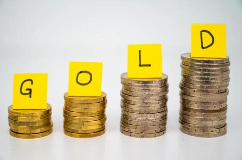 Increase in gold prices Stock Photos